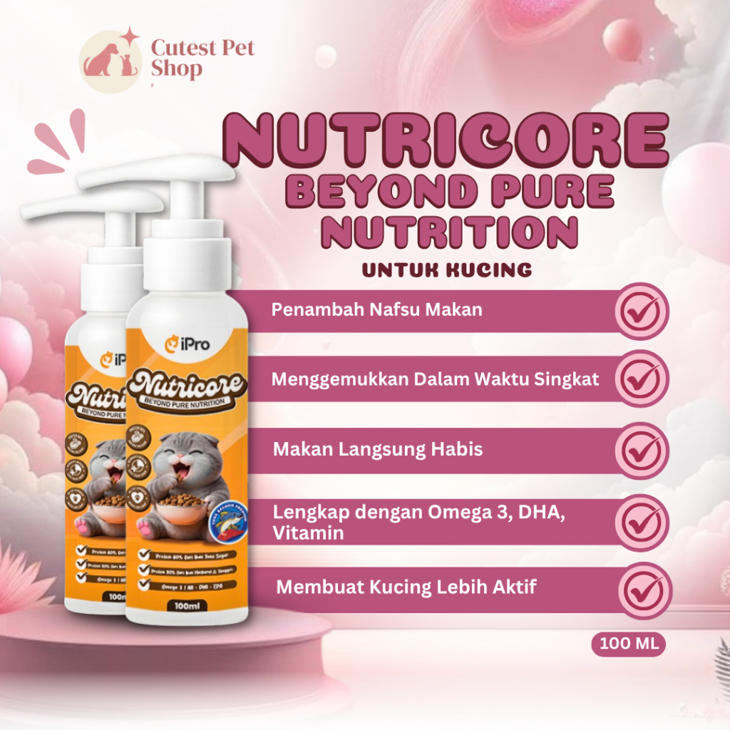 Nutricore Vitamin Wet Food Lengkap Kucing Penambah Nafsu Makan Untuk Dewasa dan Kitten