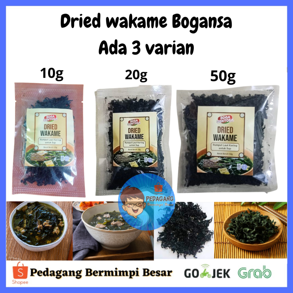 DRIED WAKAME BOGANSA / Myeok Potong/ Cut Wakame Bogansa/ Halal MUI - Dried Wakame Rumput Laut Kering