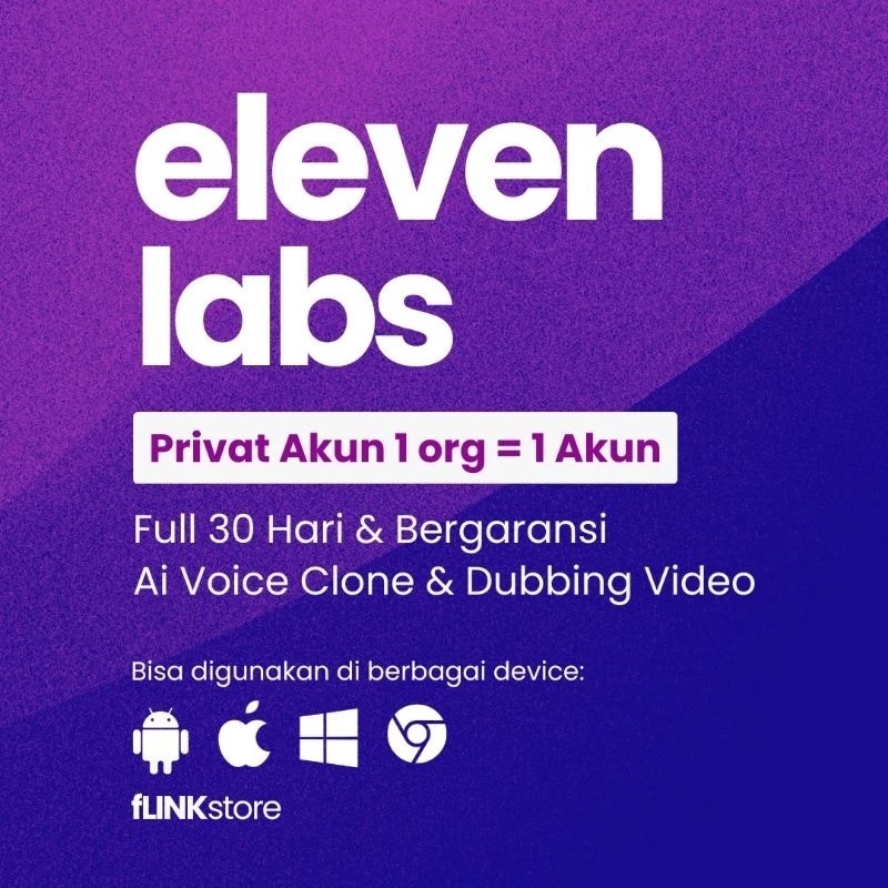 [AKUN ELEVENLABS] AI VOICE GENERATOR PREMIUM 1 BULAN