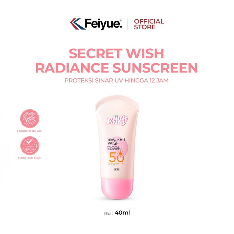 Feiyue x LITTLE FAIRY Secret Wish Radiance Sunscreen SPF50 PA++++ Sunbolck Wajah