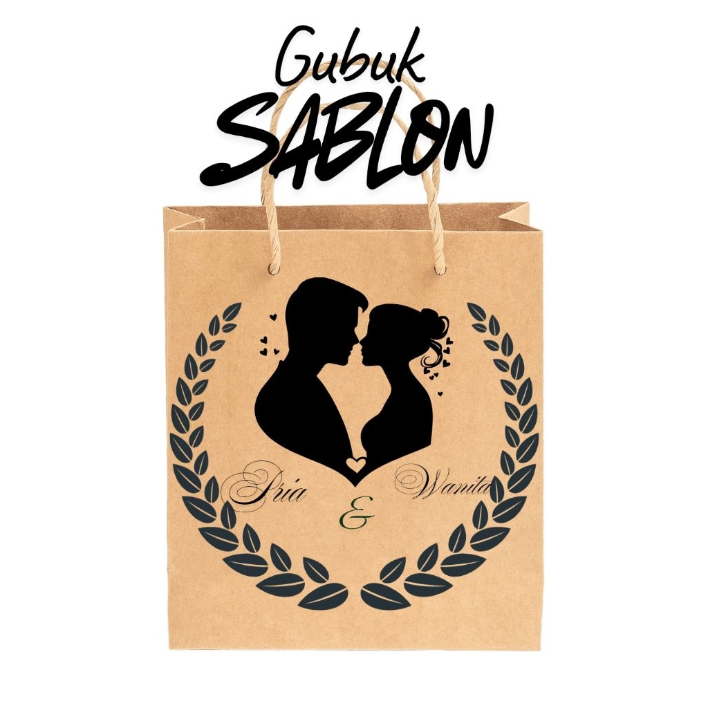 COUSTOM sablon paper bag tas kertas Ukuran 22x30 cocok untuk pernikahan atau tas acara hajatan