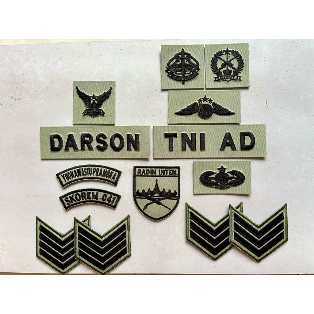 ATRIBUT PAPAN NAMA PDL TNI KOMCAD KOSTRAD SAGE GREEN TERBARU