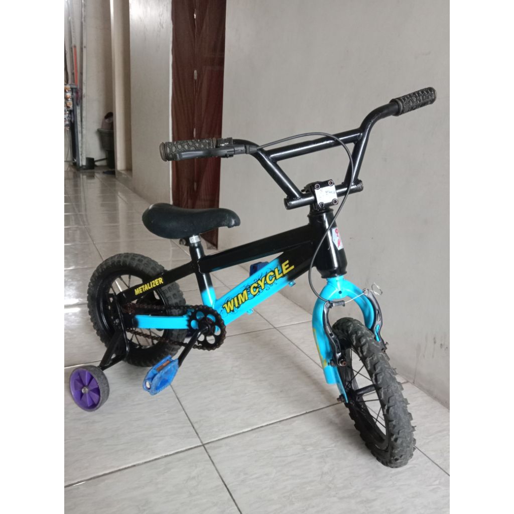 SEPEDA BEKAS UK 12" WIMCYCLE / SEPEDA ANAK SECOND UKURAN 12 INCH MERK WIMCYCLE REPAINT (CAT ULANG) D