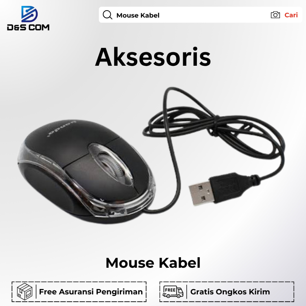 Mouse Kabel USB / Mouse Wired / Mouse Laptop Komputer