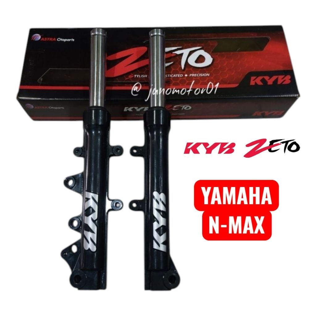 SHOCK DEPAN+TABUNG KAYABA KYB ZETO NMAX ALL N-MAX NEW FF1080HZ HITAM