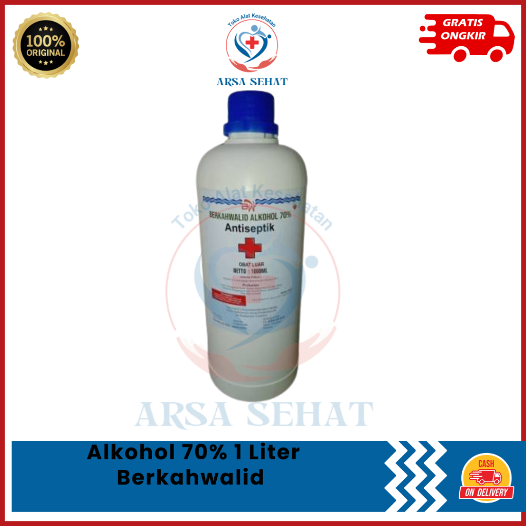 alkohol 70% 1 Liter Berkahwalid ACM / Alkohol 70% 1000 Ml