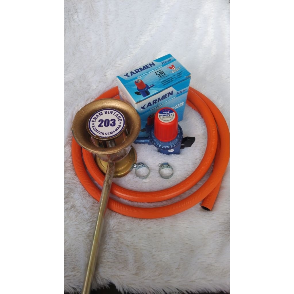 kompor semawar 1 set ( kompor + selang + regulator + klem )