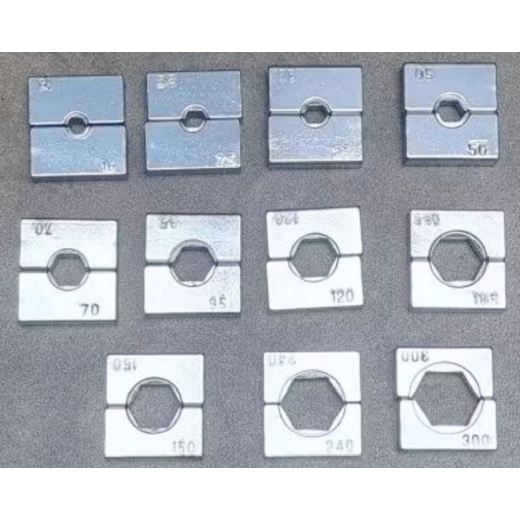1 Sett Mata Tang Skun/ Dies Set - 10 Pasang 16 - 300 mm / Mata crimping tools Press Skun 16 - 300 mm