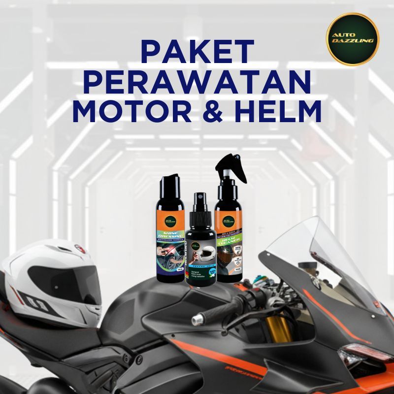 Auto Dazzling Paket Perawatan Helm & Motor Lengkap Bonus  Semir Ban