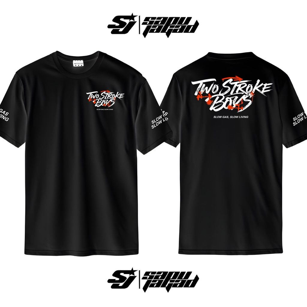 Kaos Two Stroke Boys Slow Gas , Slow Living Free Stiker