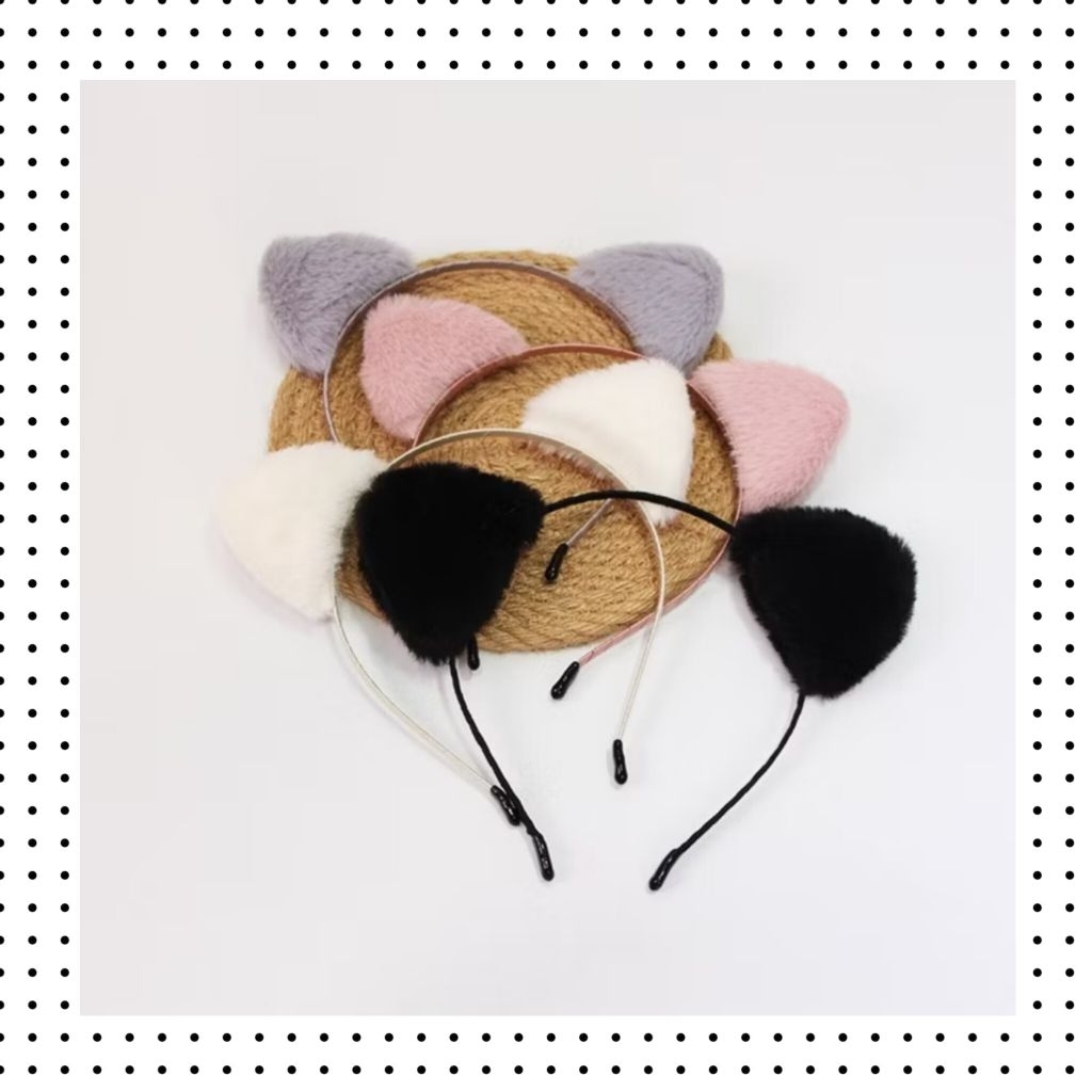 nc21- Bando Lucu Wanita Bando Rambut Gaya Korea Cosplay Kucing Cantik Anak Dewasa