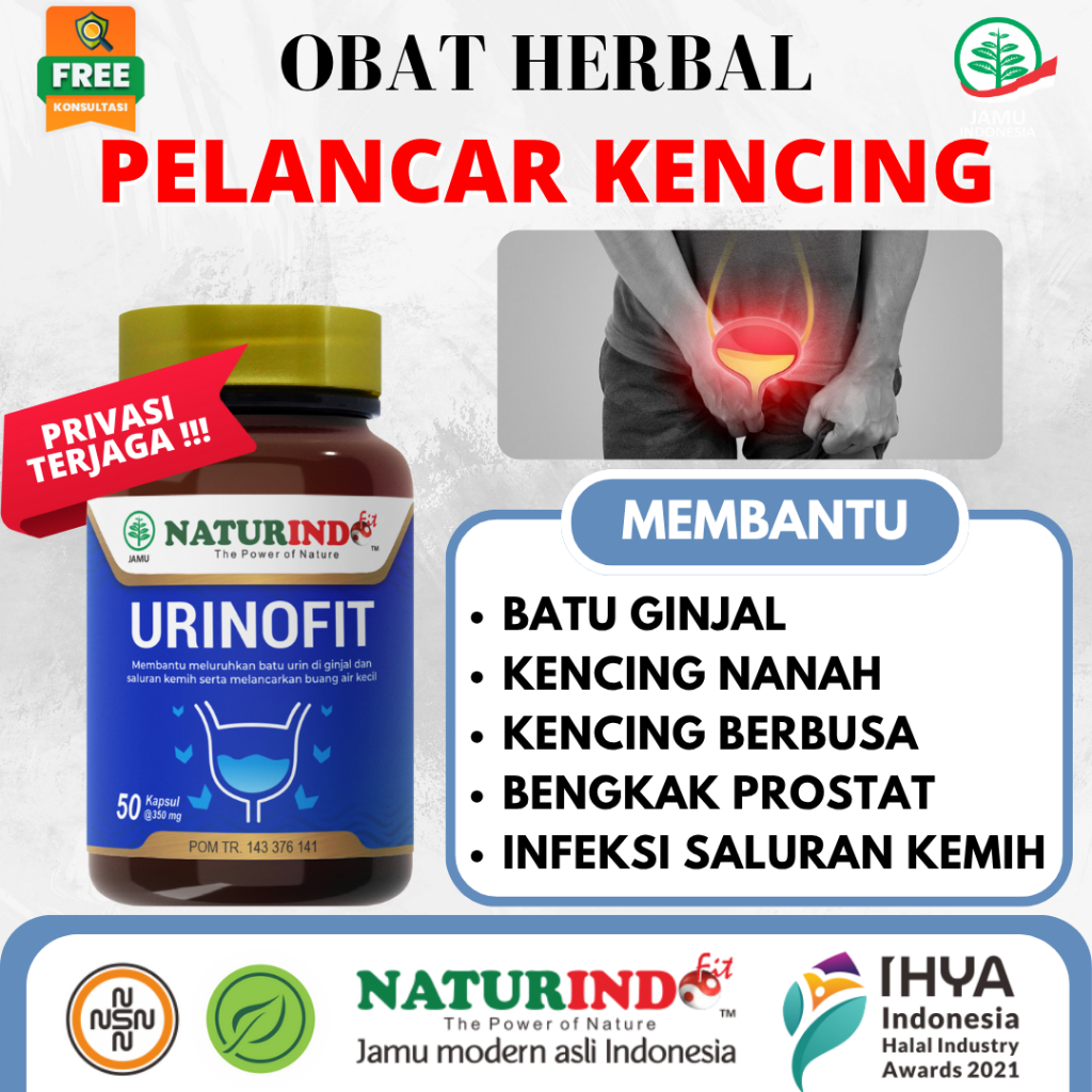 URINOFIT Obat Herbal Pelancar Kencing Batu Ginjal Infeksi Saluran Kemih Kencing Nanah Berbusa
