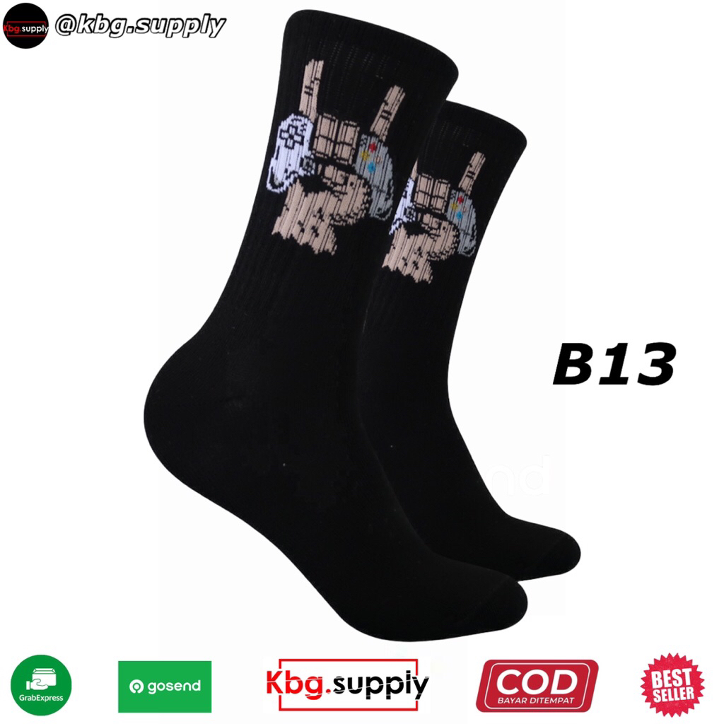 Kaos Kaki Oldschool Music Motif Band Game Metal Hand -Kbg.supply - B13