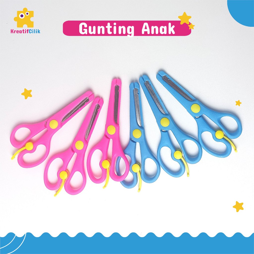 Gunting Anak / Gunting Aman / Gunting Kertas Mini Gunting Pengaman Anak Warna Warni