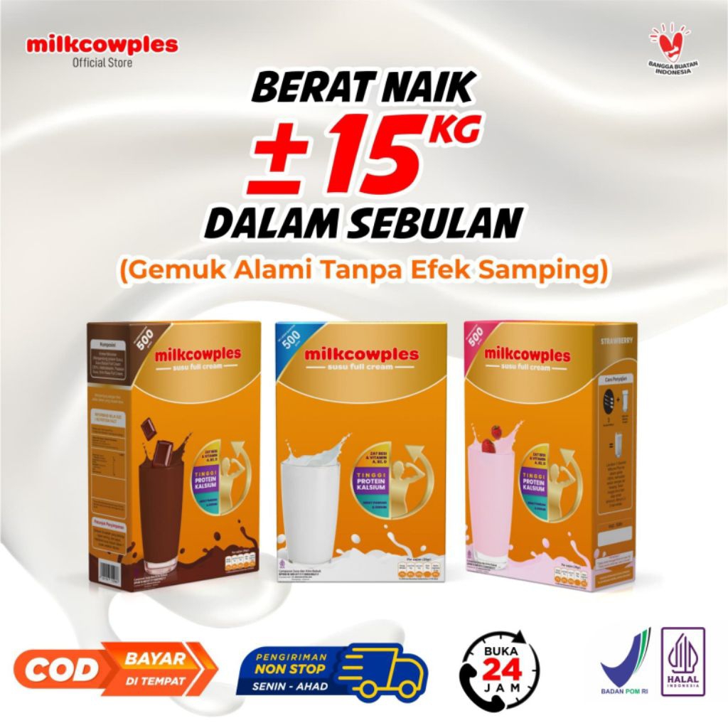 Milkcow Ples Susu Gemuk dan Peninggi Badan 500 Gram Bpom Dan Halal