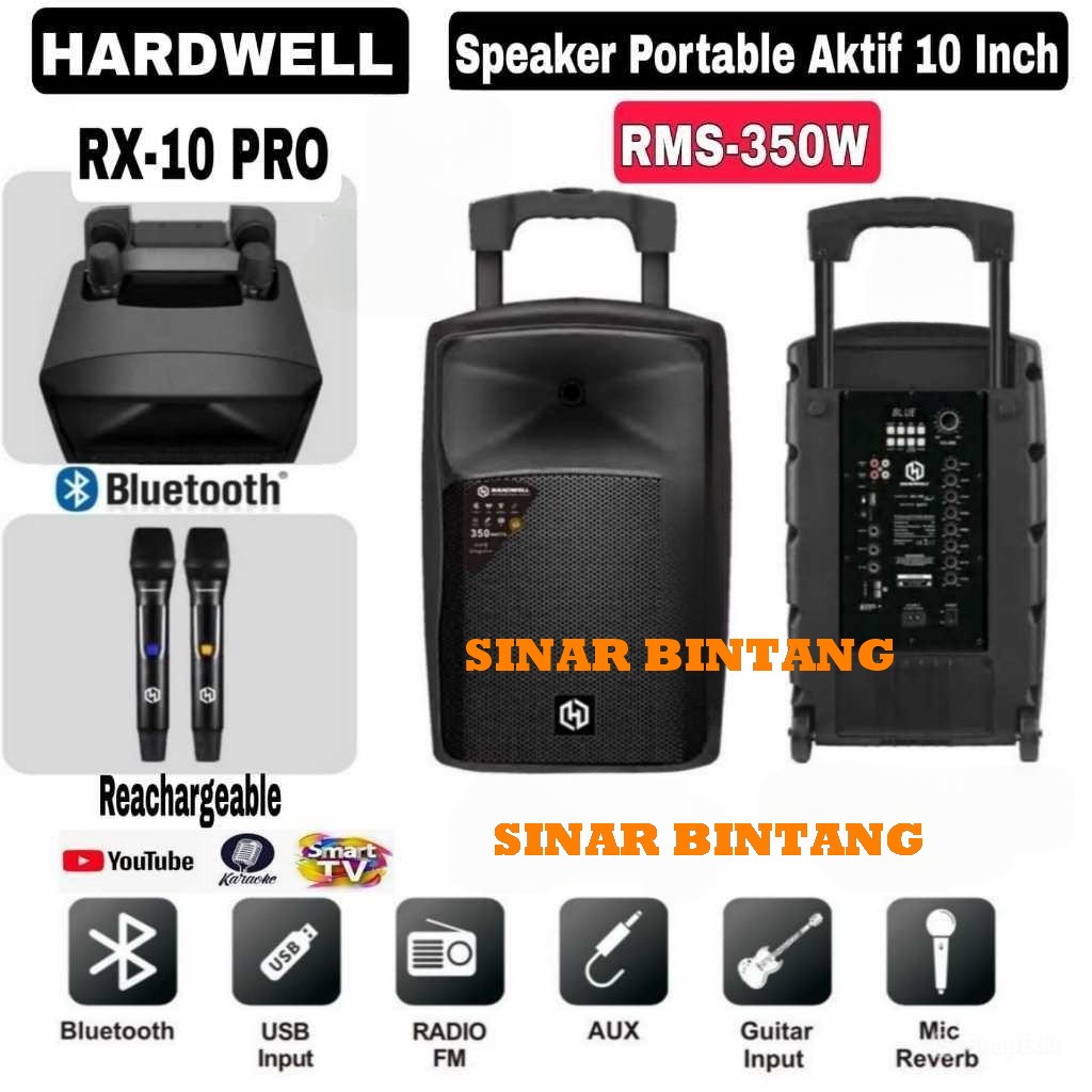 Speaker Portable Hardwell Rx10pro Original Speaker Portable Hardwell 10inch