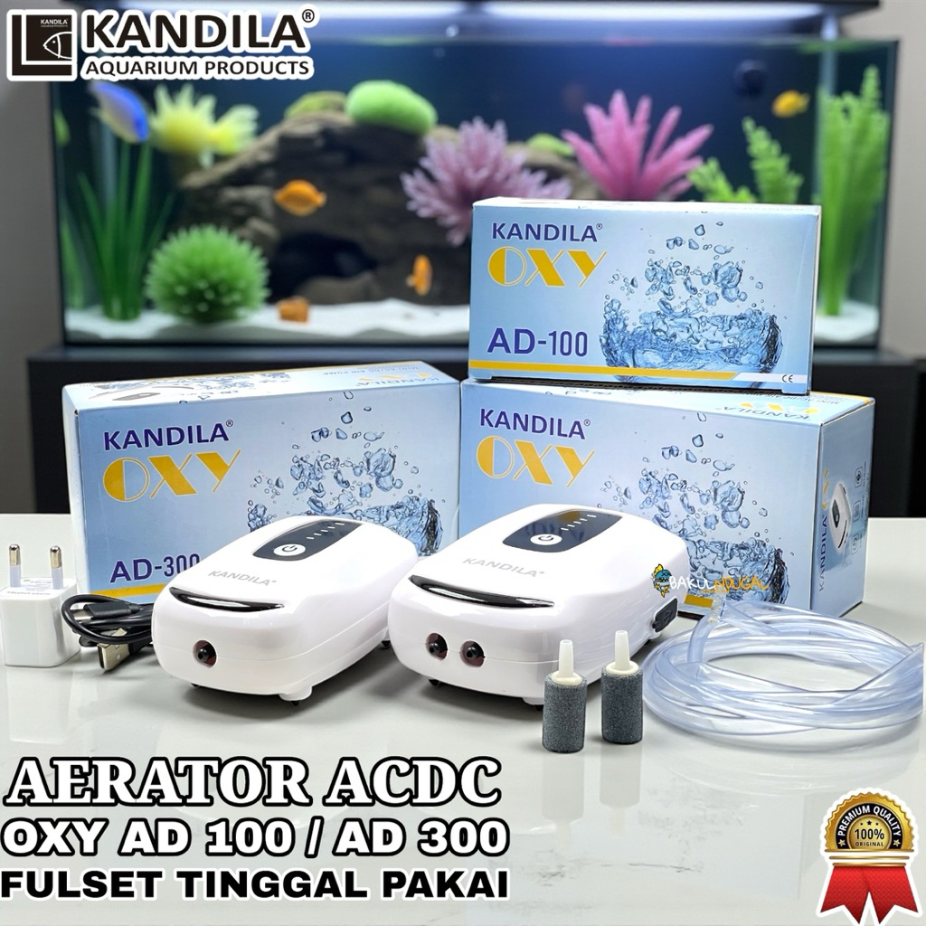 AERATOR ACDC KANDILA SILENT AD-300 AD-100 DC OTOMATIS HIDUP MINI AC/DC AIRPUMP BATERAI