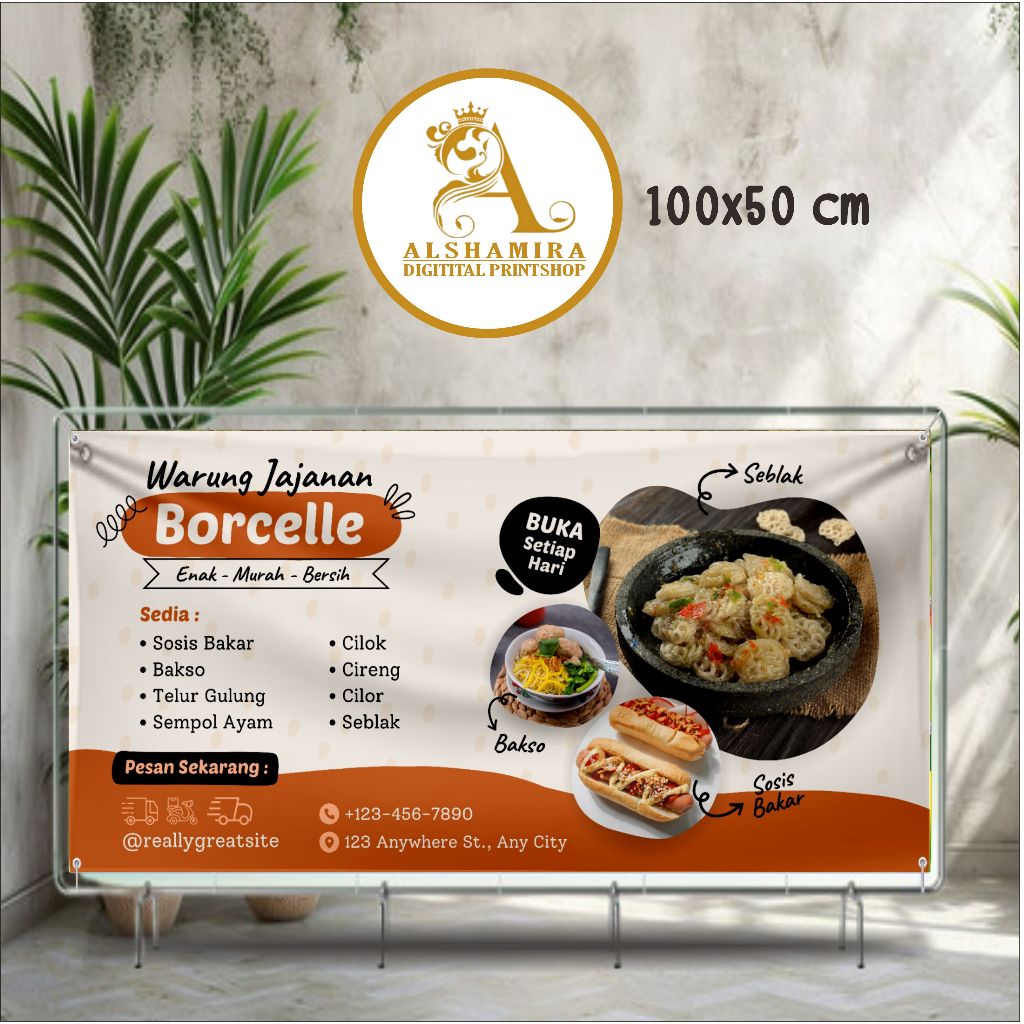 spanduk banner 50x100 spanduk warung jajanan custom desain
