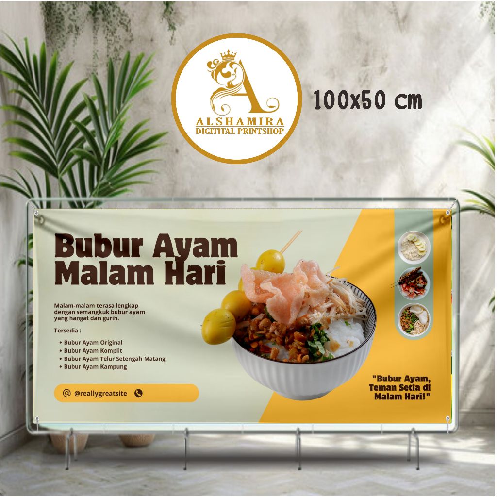 spanduk banner 50x100 spanduk bubur ayam custom desain