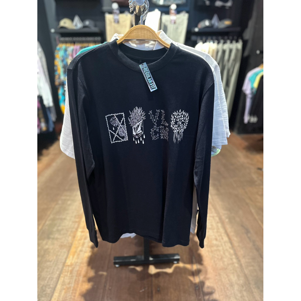 VOLCOM baju kaos lengan panjang hitam NEW ORIGINAL 100%