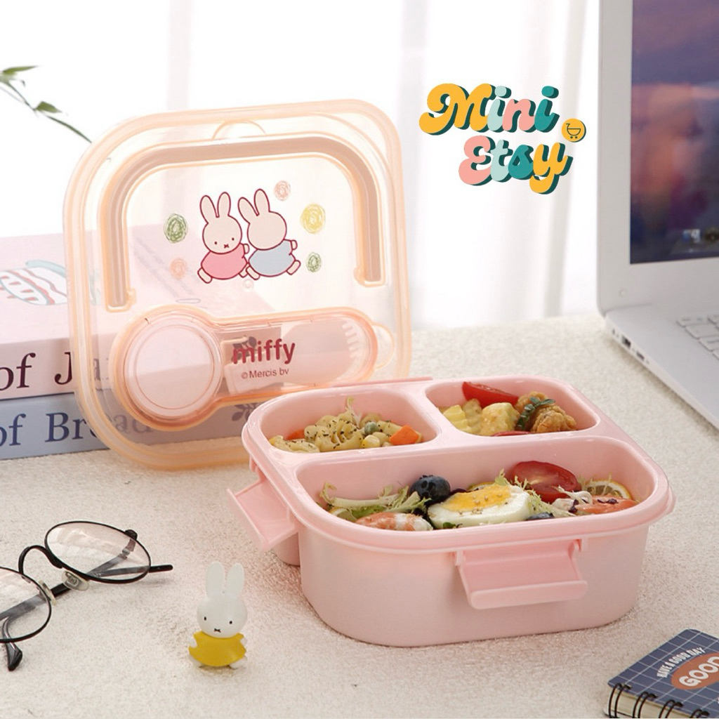 MIFFY - Divided Lunch Box include cutlery for kids and adult | tempat makan anak dan dewasa