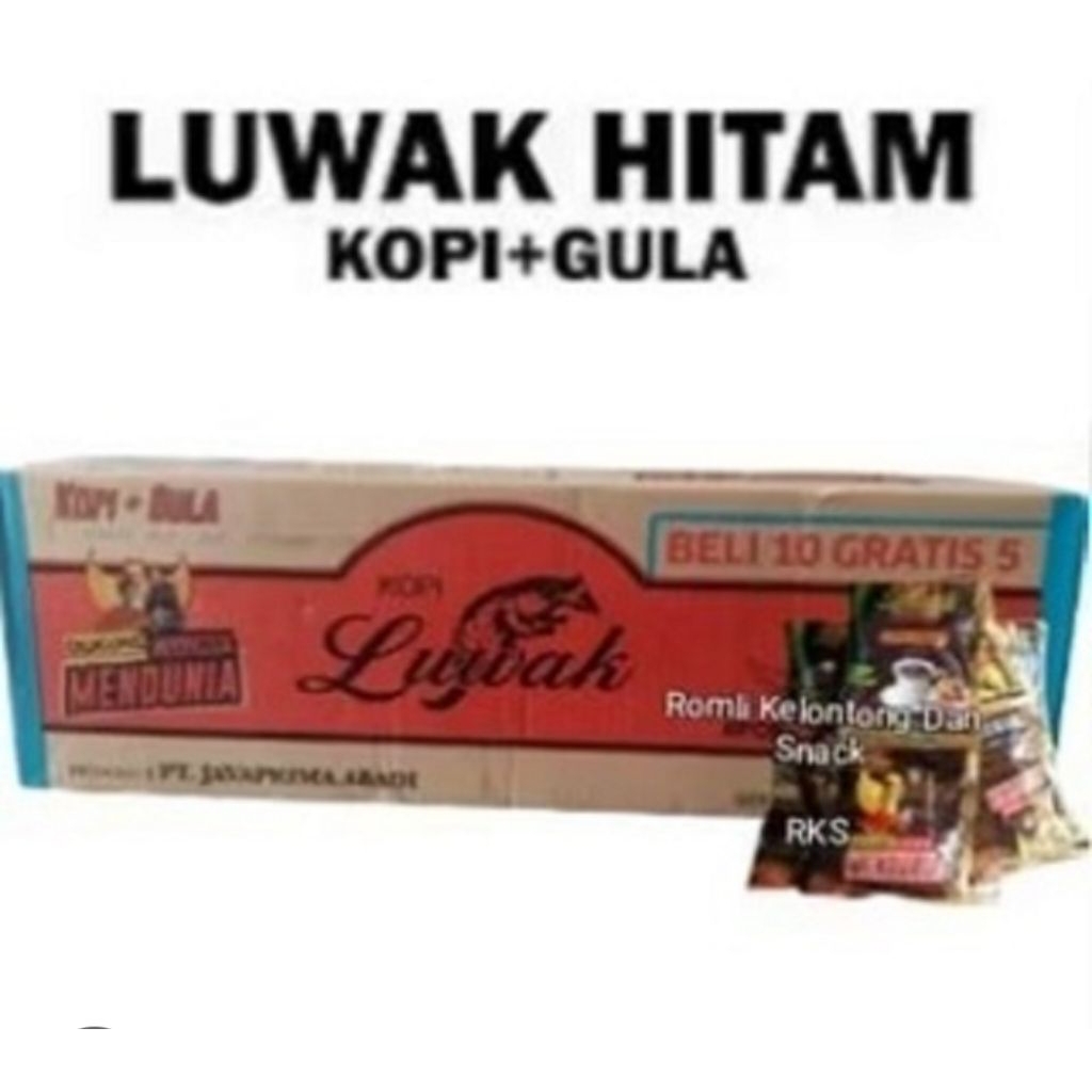 kopi luwak Hitam 1 dus isi 150 sachet