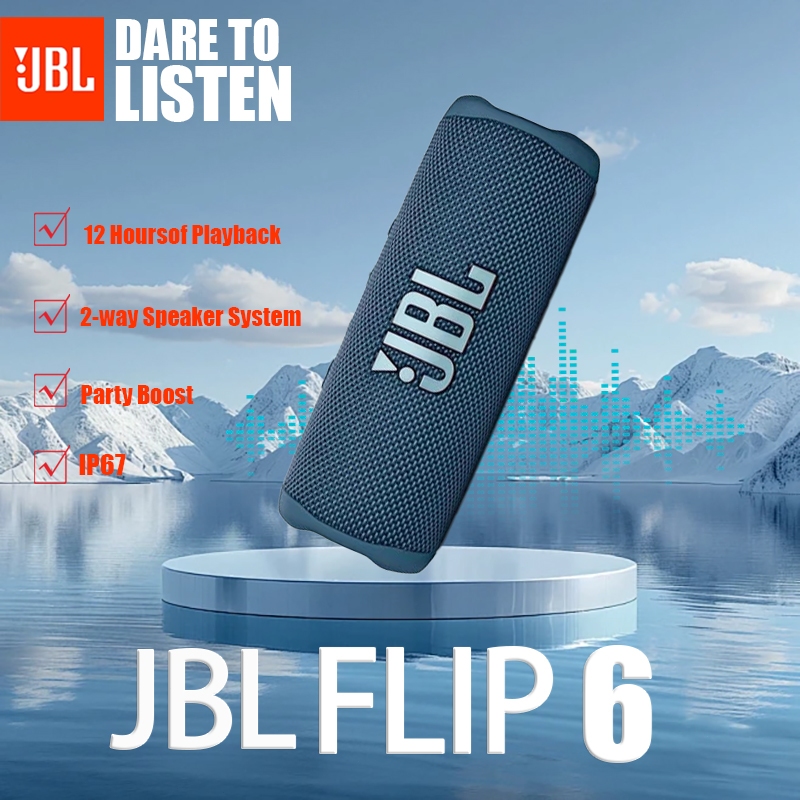 JBL Flip 6 Portable Bluetooth Speaker Powerful Sound IPX7 Waterproof Speaker Bluetooth Karaoke