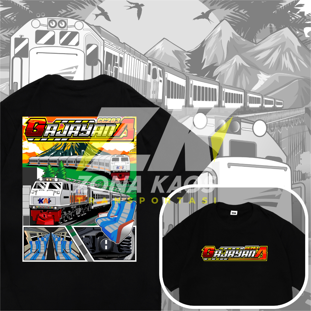 ( FREE STIKER ) KAOS KERETA API GAJAHYANA KAI ANAK DAN DEWASA - BAJU KERETA API KAI ANAK DAN DEWASA