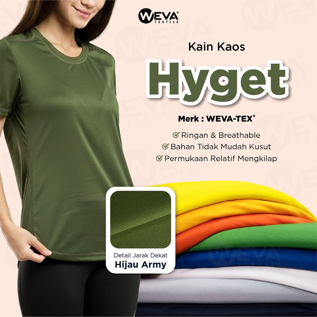 Bahan Kain Hyget Kain Kaos Partai Berkualitas Kain Furing Hyget Weva Textile