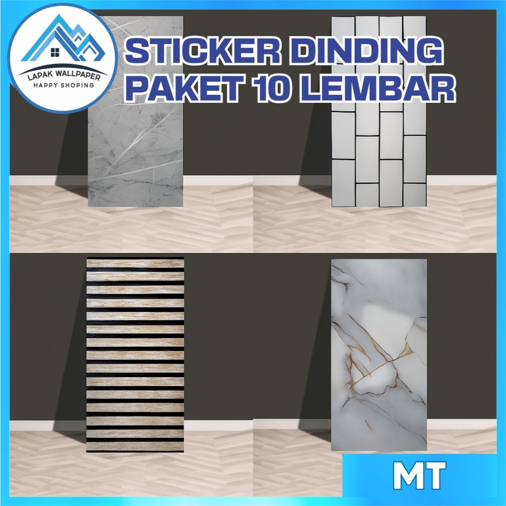 Sticker Dinding PAKET 10 LEMBAR Wallpaper Dinding Dekorasi Interior Mewah Dan Elegant
