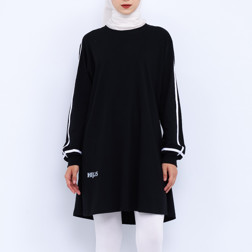 Baju Tunik Olahraga Wanita Muslim Bahan Adem Kaos Tunik Olahraga Wanita Lengan Panjang Jumbo Premium