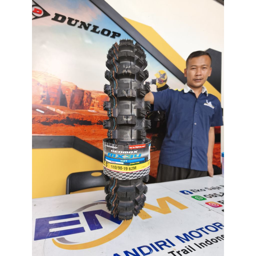 Ban trail 110/90-19 ring 19 belakang Dunlop GEOMAX MX 34 SOFT