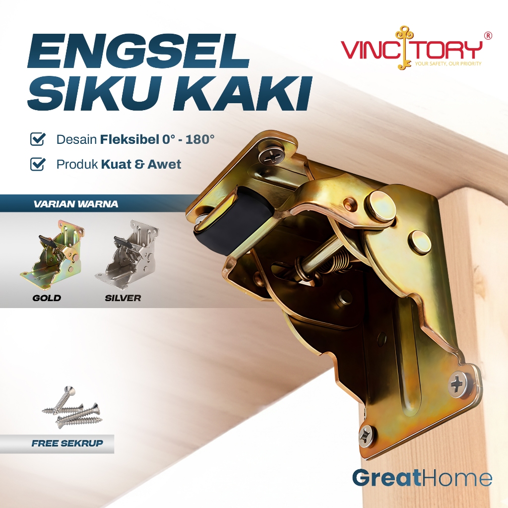 Engsel Siku Kaki Fleksibel – Cocok untuk Meja Lipat, Rak Dinding, dan Furnitur Rumah 3078