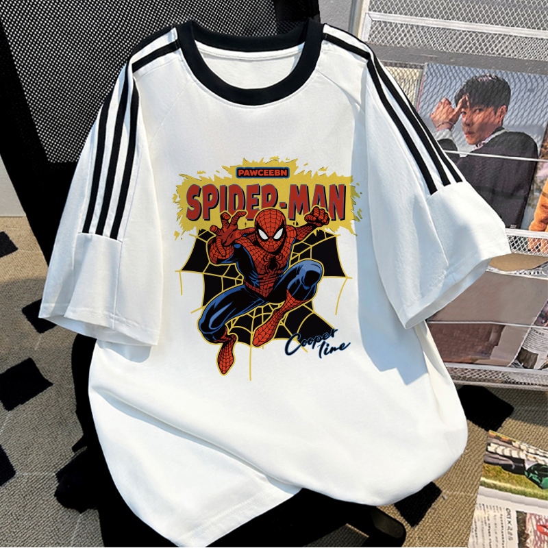 Kemeja stripe pria oversize kekinian | Kaos sablon anime “manusia laba-laba” | Kaos crweneck pria le