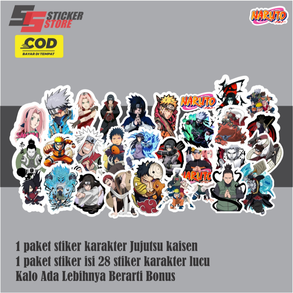 Sticker stiker Anime Karakter di Serial NARUTO - Sticker Case Hp & Laptop