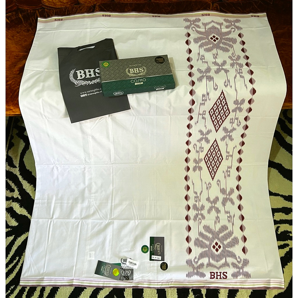 Sarung BHS COSMO PUTIH POLOS | BHS COSMO HITAM POLOS GOLD SILVER