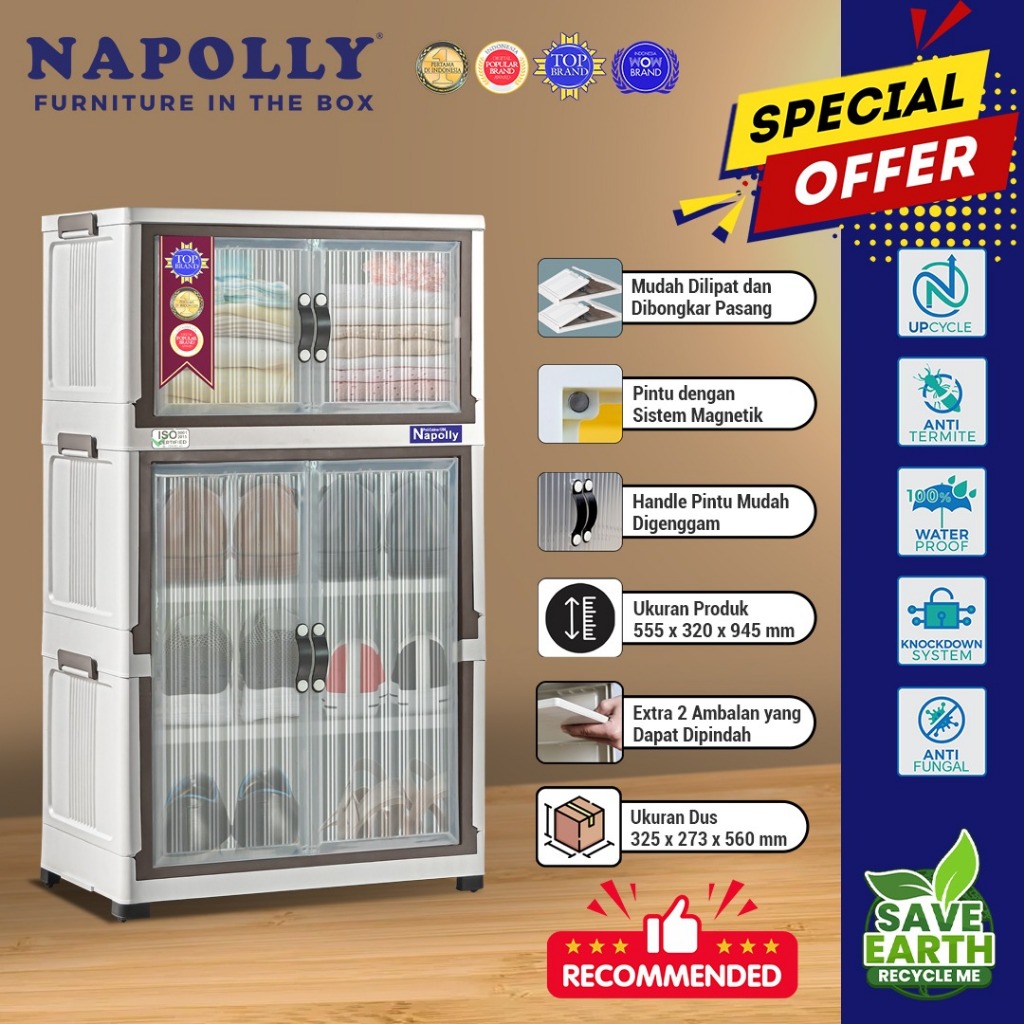 Rak Sepatu / Lemari Tas / Rak Buku  3, 4, dan 5 Susun Dunia Plastik