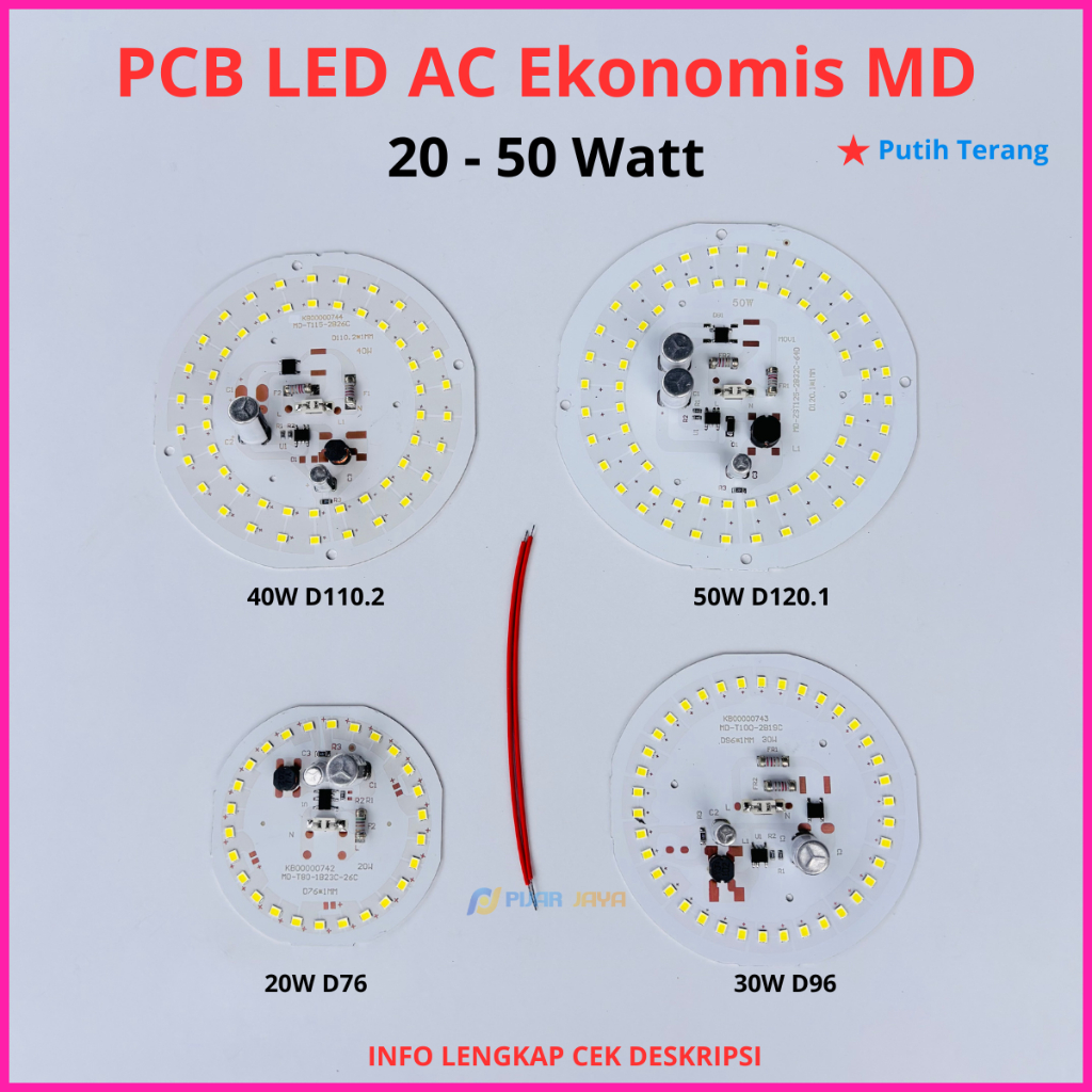 PCB Lampu LED 20 30 40 50 Watt Ekonomis MD Mesin Lampu LED 20W 30W 40W 50W DOB