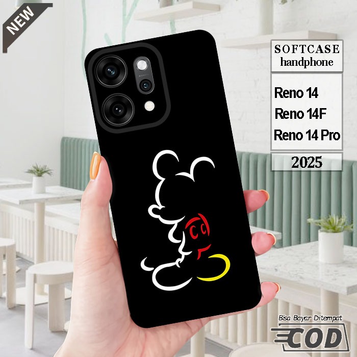 Case OPPO RENO 14  _OPPO RENO 14F  _OPPO RENO 14 PRO  _Casing silikon hitam bening Elastis keren