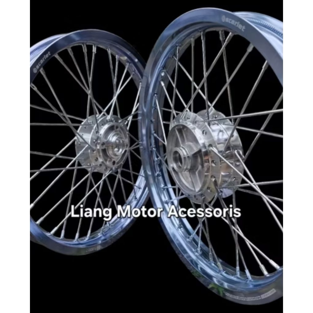 Sepaket Velg Scarlet Racing Ring 16 Lebar 140 160 185 215 Tromol Set Jari2 - Vario 125 150 Beat Scoo