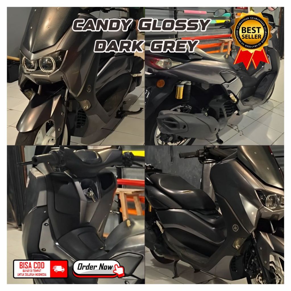 Sticker Candy Glossy Dark Grey Skotlet Motor Candy Glossy Dark Grey 50cm x 50cm [METERAN]