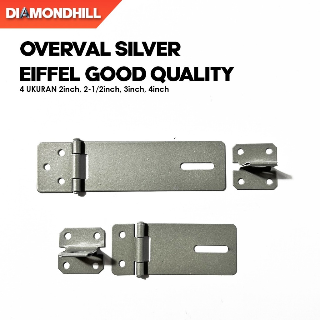 OVERVAL PLAT SILVER 2" 2 1/2" 3" 4" OVERVAL TEMPAT GEMBOK OVERVAL PLAT - EIFFEL