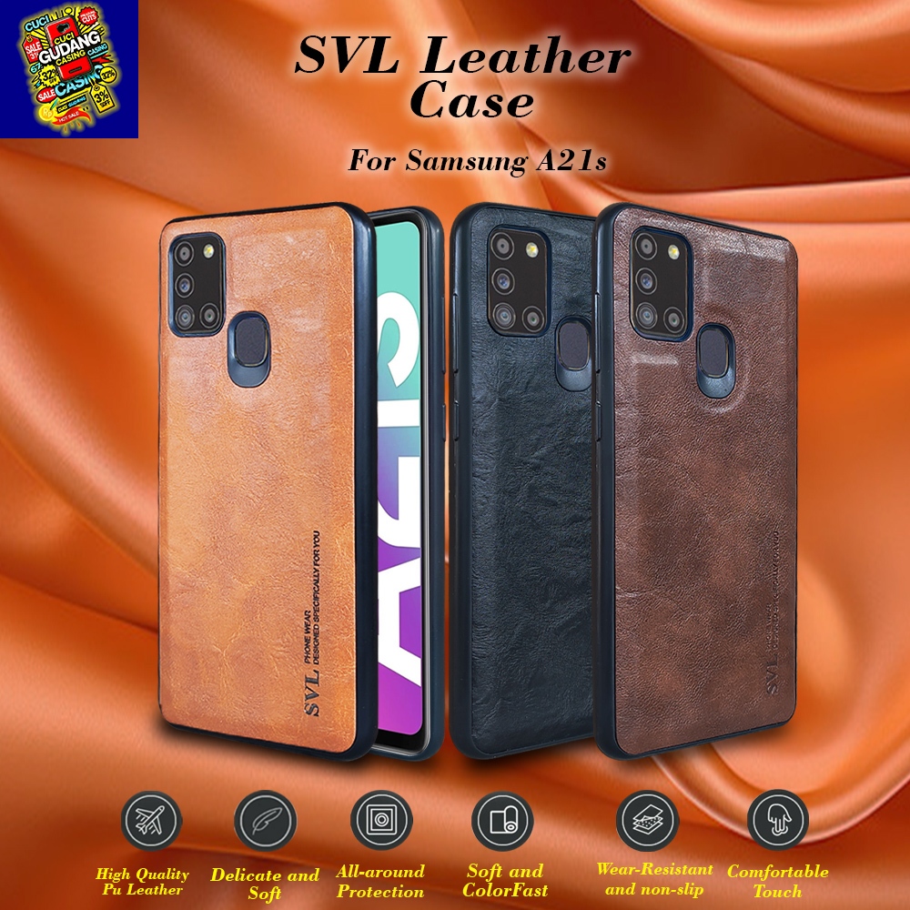 Samsung A21S Case SVL Leather Casing Slim Hardcase Kulit