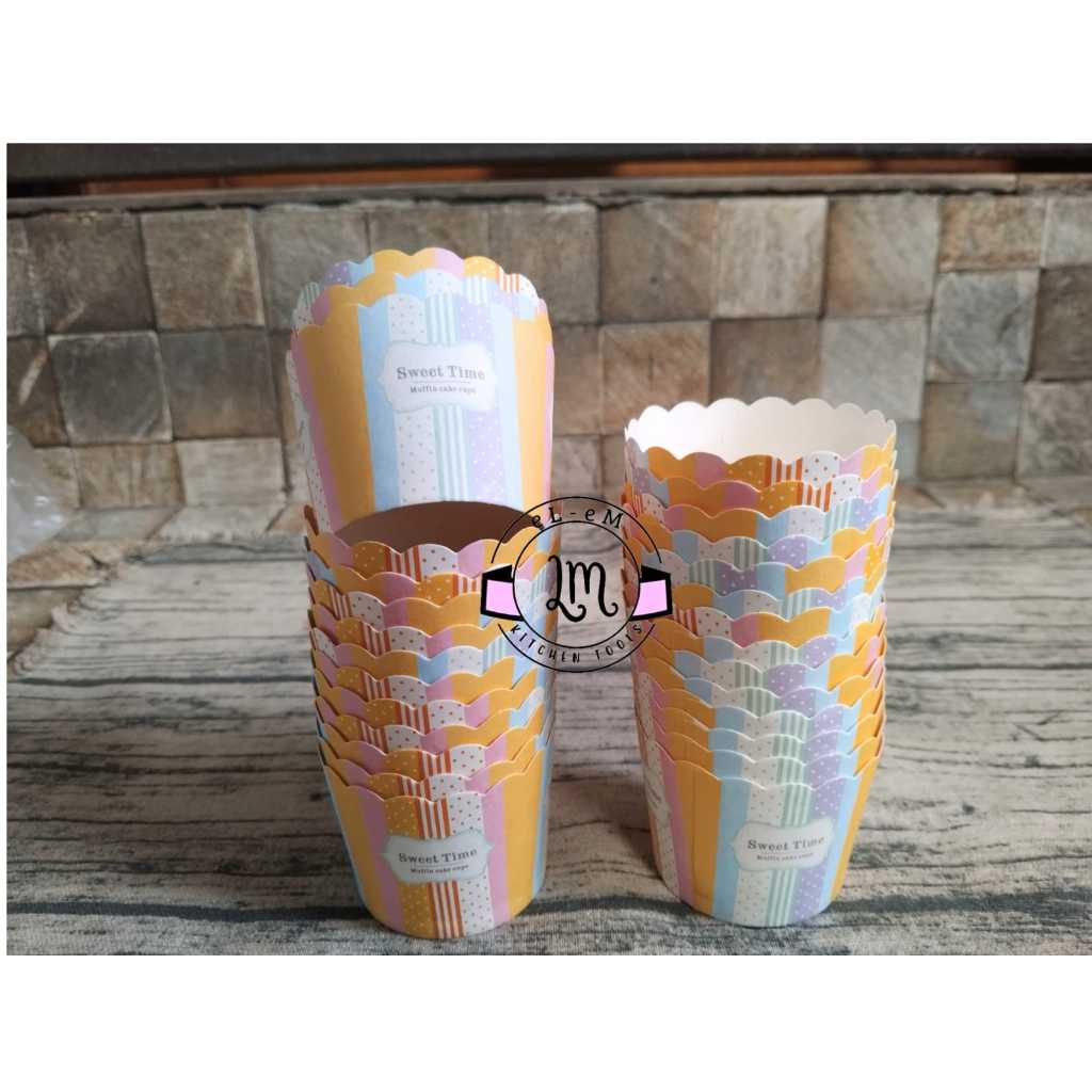 50 PCS CUP KERTAS KUE MUFFIN KECIL MOTIF