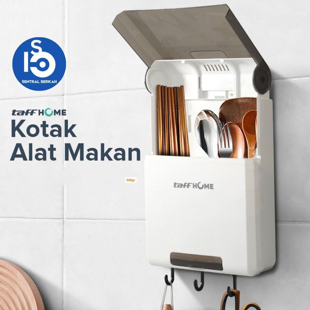 Rak Gantung Peralatan Makan Taffware Tutup Anti debu – Tempat Sendok Garpu Dinding Dapur