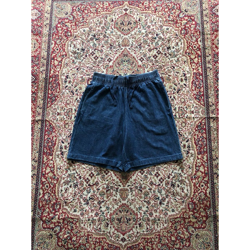 Celana Gu denim chef relaxed short pants HG970