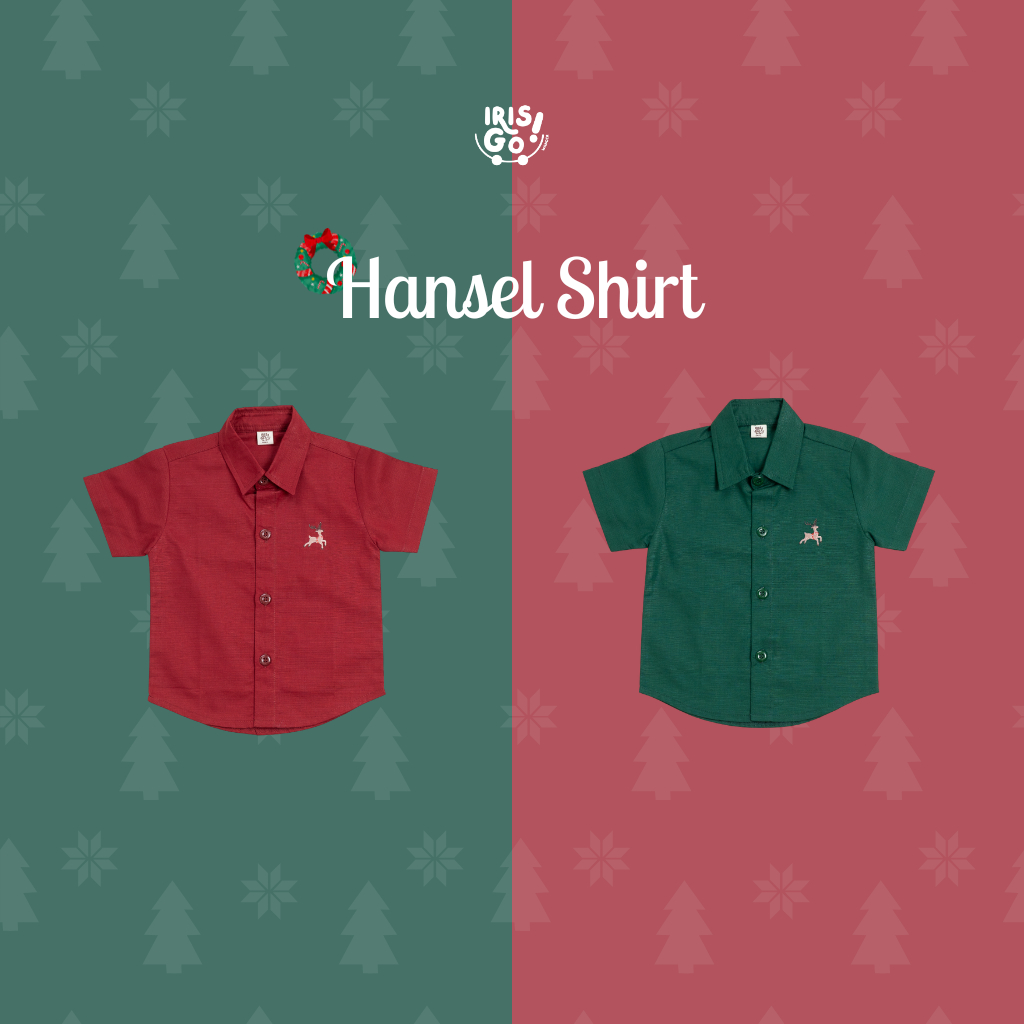 IRISGO Wander - Hansel Shirt kemeja anak laki laki baju natal christmas shirt baju natal couple