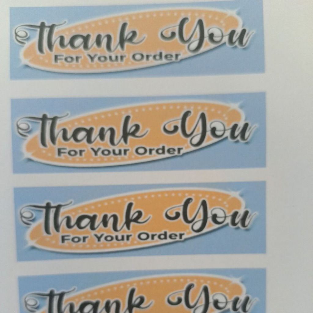 Stiker ucapan Thank You utk kemasan packing makanan/minuman/kuker