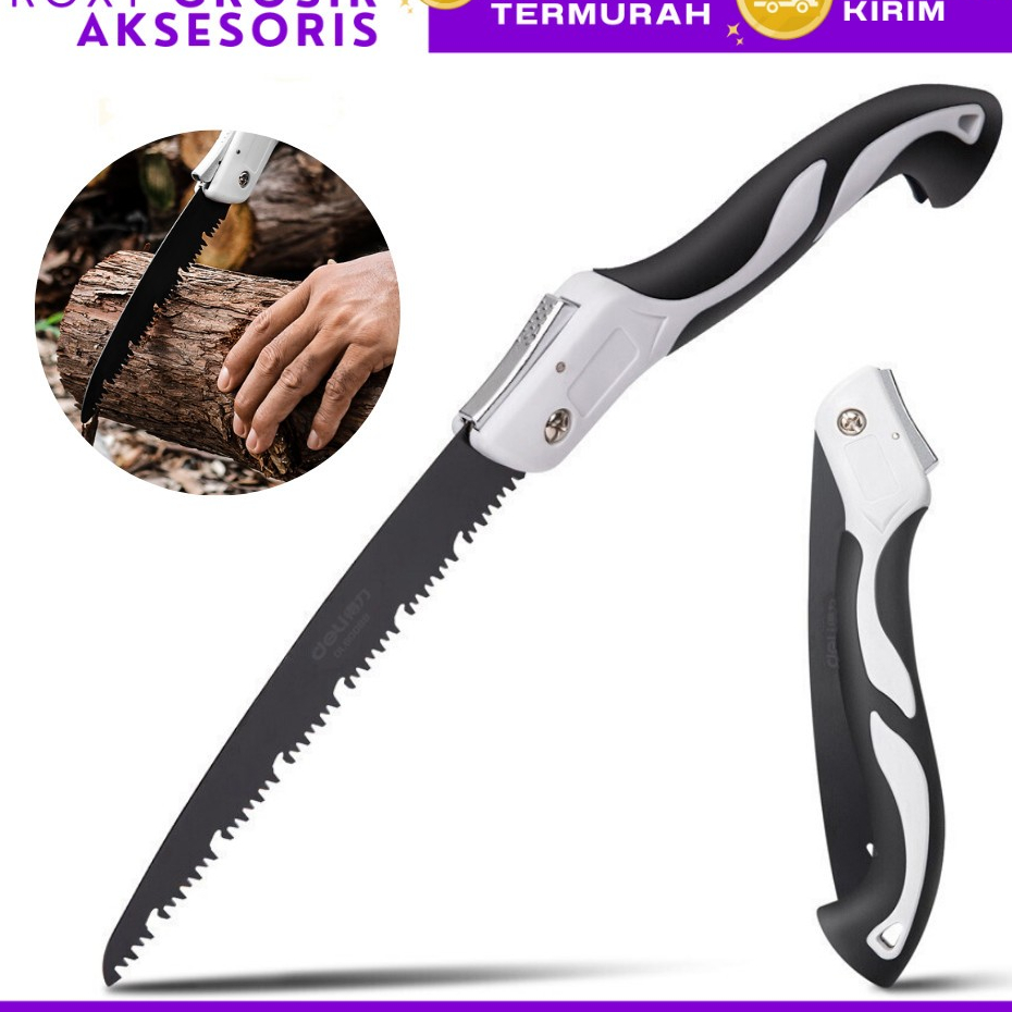 Gergaji Lipat Portable Original Impor Gergaji Kayu Gagang Tajam Manual Woodworking Hand Sawn Serbagu