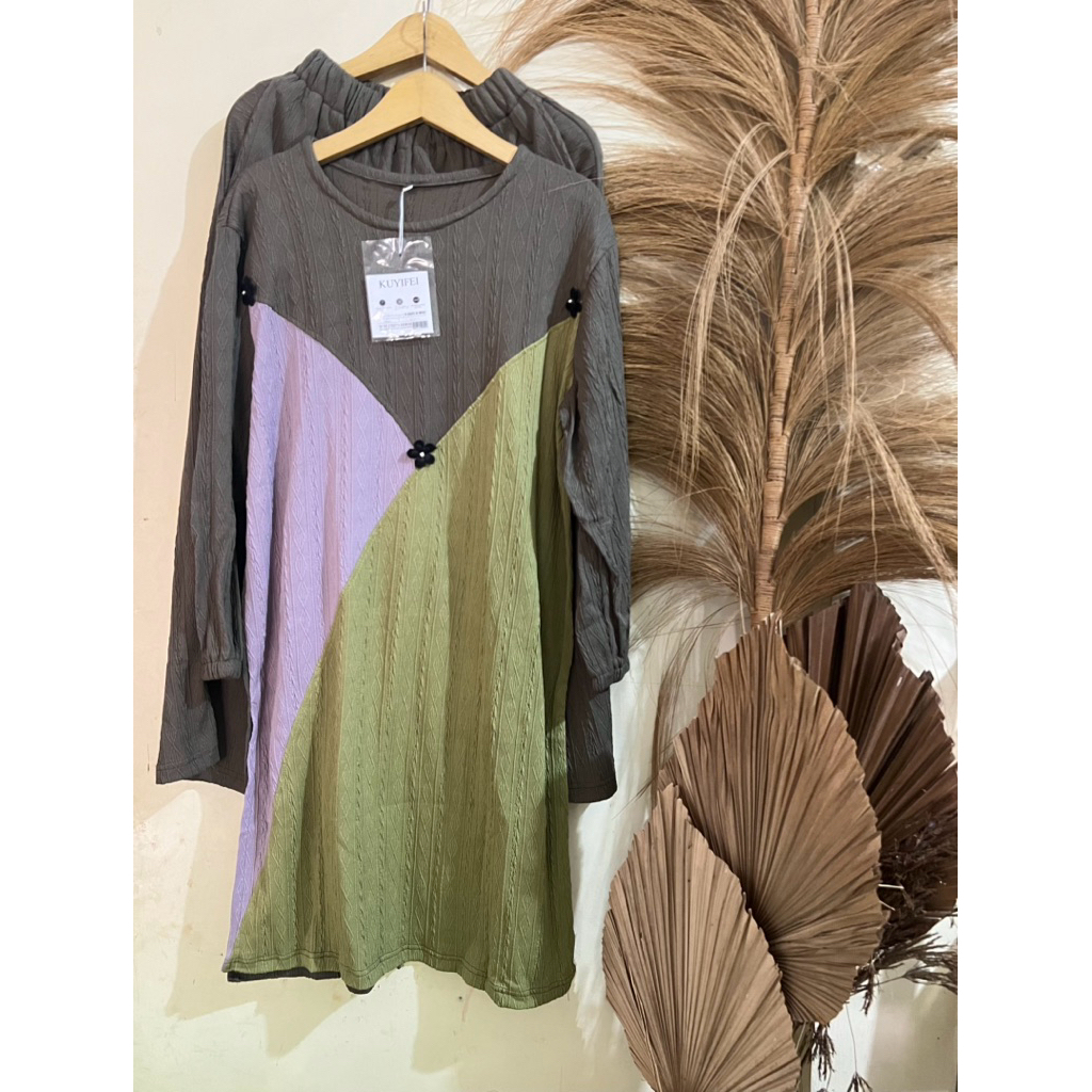 Setelan Celana kuyifei tunik rajut (JUMBO)